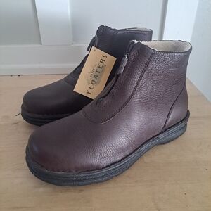 Bates Floaters Men’s Zip Ankle Boots Leather Shearling Lined – Size 9.5